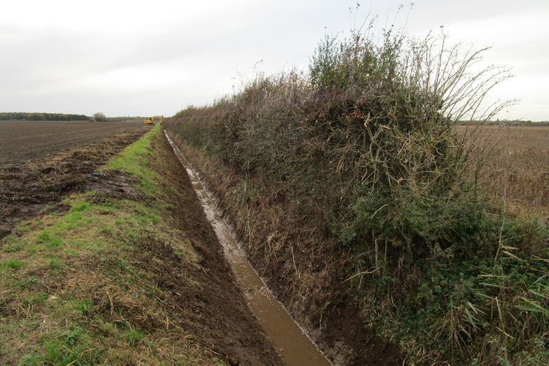 Cleaning out the drain - geograph.org.uk - 6656685